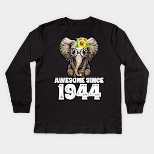 Awesome since 1944 76 Years Old Bday Gift 76th Birthday Kids Long Sleeve T-Shirt